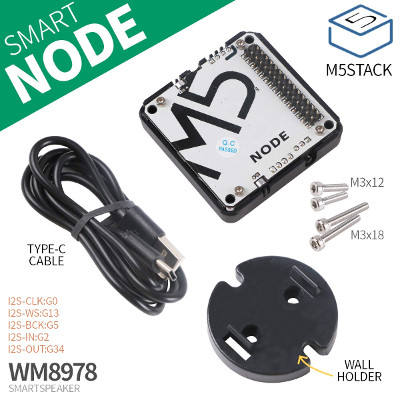 MakerHawk M5Stack NODE Smart Speaker WM8978 Scheda di sviluppo audio Modulo I2S con sensore DHT12 Batteria MIC 500mAh Compatibile con M5Core per Intelligent IOT, Webradio e Intelligent Sound Box 