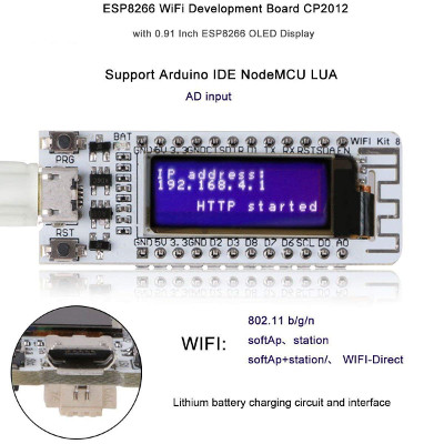 MakerHawk Scheda di Sviluppo WiFi ESP8266 con Display da 0,91 Pollici ESP8266 OLED Display CP2012 Arduino IDE NodeMCU LUA