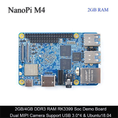 FriendlyARM NanoPi M4 2GB DDR3 Rockchip RK3399 SoC 2.4G & 5G Dual-Band WiFi,Support Android and Ubuntu, AI and deep Learning