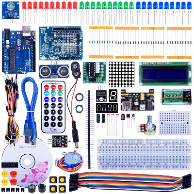 Quimat Progetto Super Starter Kit per Arduino UNO R3 Mega2560 Mega328 Nano Kits Including R3 Board con Tutorial