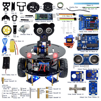 Adeept 3WD Bluetooth Smart Robot Car Kit for Arduino Uno R3 