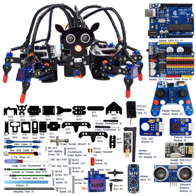 Adeept Hexapod 6-Legs Spider Robot Kit for Arduino UNO R3 and Nano 
