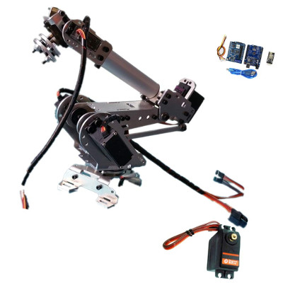 Almencla 6 DOF Aluminium Alloy Robot Arm Claw Kit Gripper with Servo for Arduino/Raspberry Pi Industrial Grade 