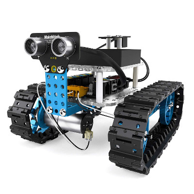 Makeblock mBot Starter, Kit Robot programmabile 2 in 1, Carro Armato del Robot e Automobile del Robot di Tre-Ruote Due Forme 