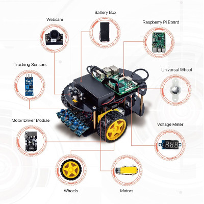 OSOYOO Robot Car Kit Smart Car Learning Kit for Raspberry Pi 3B, B+,Zero W 