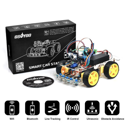 
OSOYOO Robot Smart Car for Arduino DIY Learning Kit with tutorial Android Wifi Bluetooth IR Modules and Line Tracking Ultrasonic Sensors