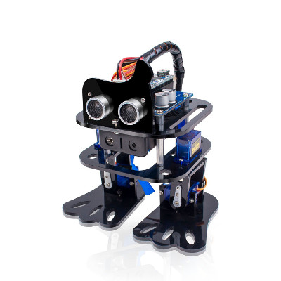 Arduino Nano DIY 4-DOF Robot Kit Sloth Learning Kit Programmable Robot Kit Dancing Robot Ultrasonic Sensor Electronic Toy with Detailed Manual 