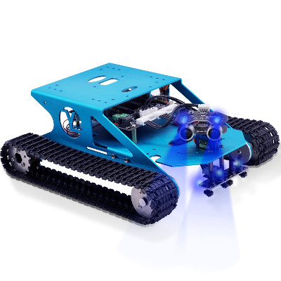 Yahboom Professional Raspberry Pi Tank Smart Robotic Kit WiFi Wireless Video Programming Electronic Toy DIY Robot Kit for Kids and Adults Compatible RPI 4B/3B+(Without Raspberry Pi) (RPI Tank) 