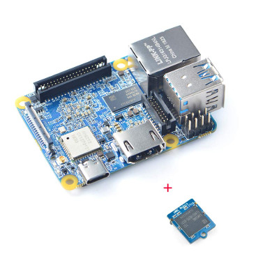 NanoPi NEO4 + Scheda di Memoria da 16 GB con 1GB LPDDR3 Rockchip RK3399 Arm, Supporto Android 7.1 e 8.1