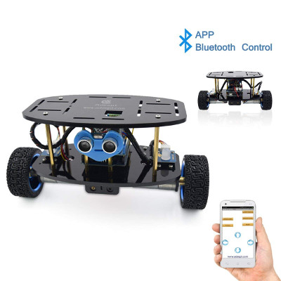 Adeept 2-Wheel Self-Balancing Upright Car Robot Kit for Arduino UNO R3, MPU6050 Accelerometer Gyroscope Sensor + TB6612 Motor Driver, Obstacle Avoidance + Android APP Remote Control, Robot Starter Kit 