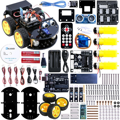 Elegoo Arduino UNO Progetto di una Piccola Robot Auto Car V2.0 con Tutorial in Inglese con UNO R3, Modulo Segui Linea, Sensore a Ultrasuoni, Modulo Bluetooth ecc.