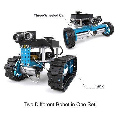 Makeblock Starter Robot Kit, DIY 2 in 1 Advanced Mechanical Building Block, STEM Education to Learn Robotics, Electronics and Coding 