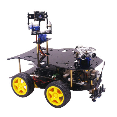 Yahboom Ultimate Starter Robotice Kit for Pi 4B/ 3B+ with HD Camera, Programmable Smart Robot Car Kit with 4WD, Electronics Education DIY Kit for Teens 